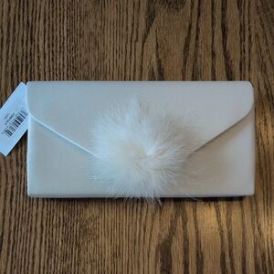 Nina Ivory PomPom Envelope Clutch New with Tags Perfect for Prom